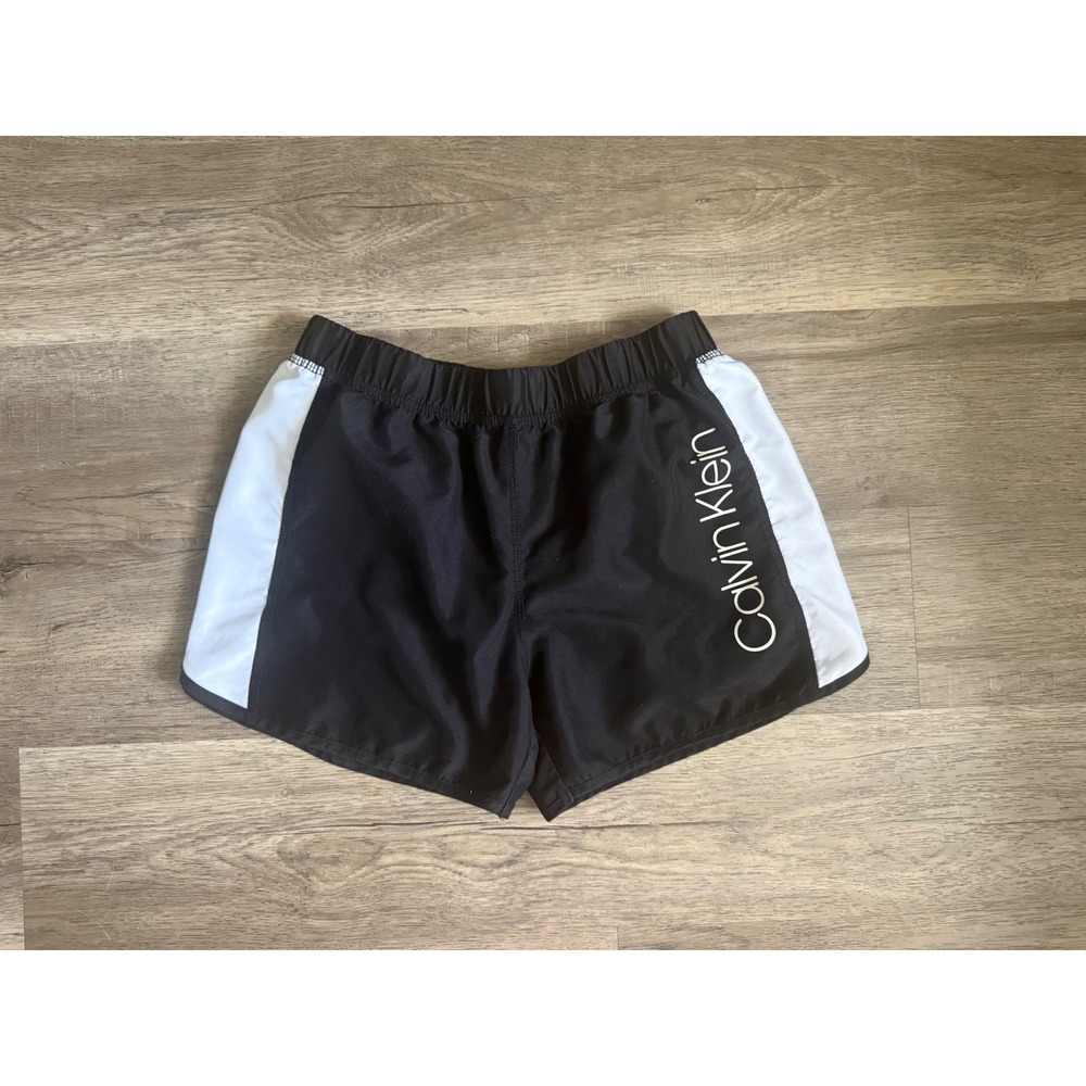 Calvin‎ Klein Performance Kids Black White Logo Athletic Shorts Size L 12/14
